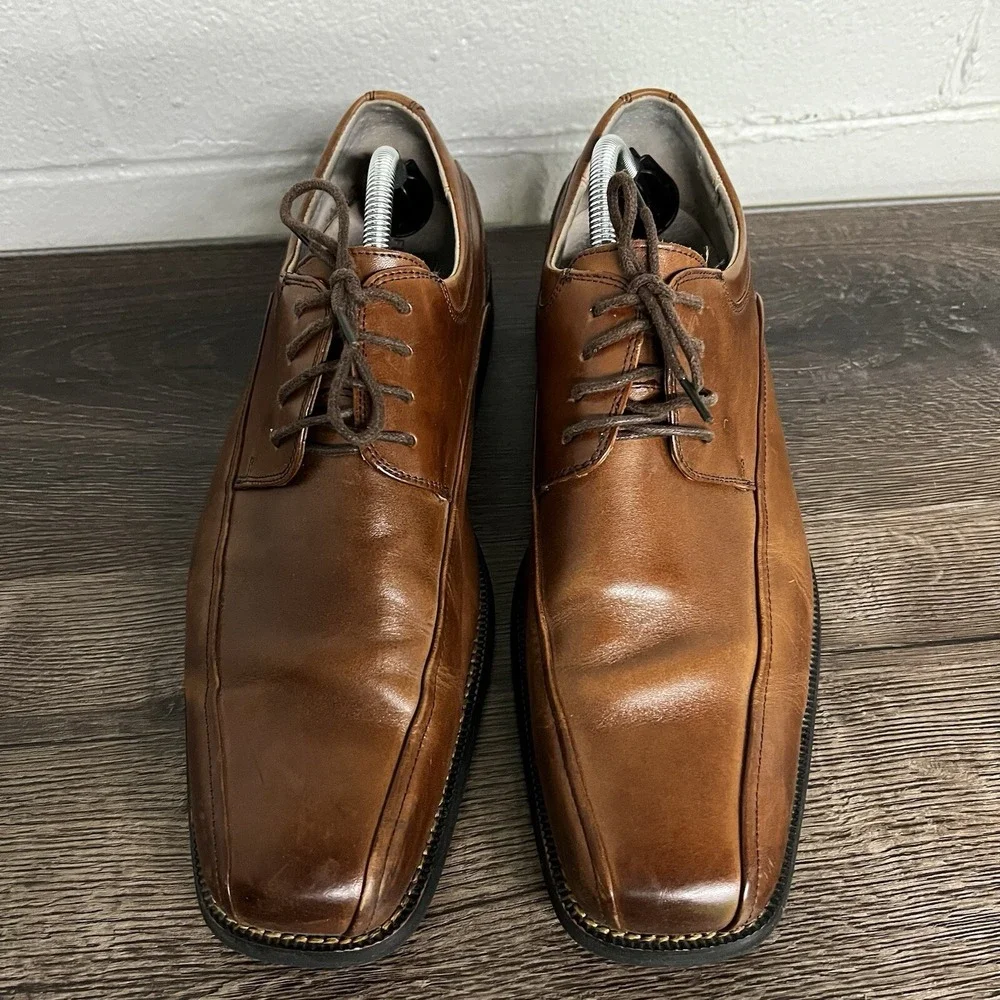 Florsheim Dress Shoes Mens 10D Oxford Brown Leather Lace Up Casual 11256-200